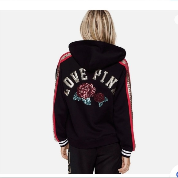 Pink VS limited edition rose bling sweatshirt with glittery sequins - Picture 3 of 16